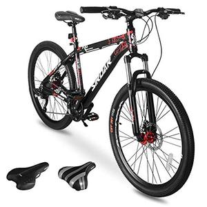 lot 5401 image: Sirdar S-700 Mountain Bike for Adult and Youth, 27 Speed 26 inch Lightweight Mountain Bikes Dual Disc Brakes Suspension Fork with 2 Replaceable Saddle for Outdoor Outroad