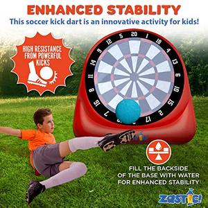 lot 5410 image: Zastic Giant Inflatable Kick Darts Soccer Ball Board Game  Large Summer Outdoor Backyard Games Activity for Kids and Adults  Includes Balls