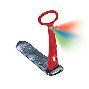 lot 5423 image: Geospace Original LED Ski Skooter Fold-up Snowboard Kick-Scooter Snow Sled Winter Sports (Red)