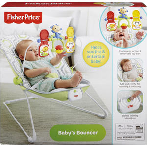 lot 5437 image: Fisher-Price Bouncer, Geo Meadow with Removable Toy Bar