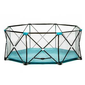 lot 5443 image: Regalo My Play� Portable Playard Indoor and Outdoor with Carry Case and AdjustableWashable, Teal, 8-Panel