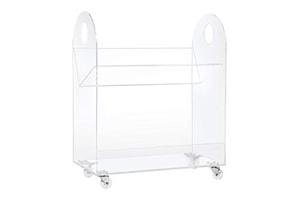 lot 5450 image: Babyletto Presto Acrylic Bookcase and Cart in Acrylic