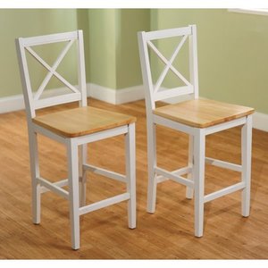 lot 5477 image: TMS Virginia Cross-Back 30 Bar Stool, Set of 2,