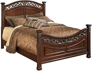 lot 5500 image: Ashley Furniture Signature Design - Leahlyn King Panel Rails - Component Piece - Warm Brown