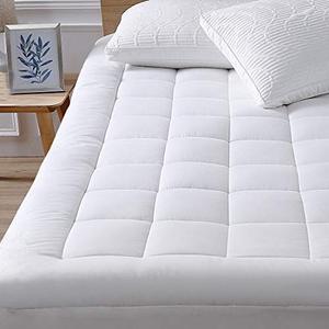 lot 5537 image: Queen Mattress Pad Cover Cooling Mattress Topper Pillow Top with Down Alternative Fill (8-21�� Fitted Deep Pocket Queen Size)
