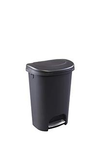 lot 5543 image: Rubbermaid Classic Step-On Lid Trash Can for Home, Kitchen, and Bathroom Garbage, 13 Gallon, Black
