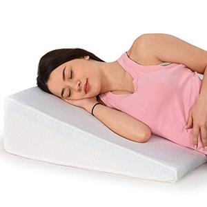 lot 5547 image: Healthex Bed Wedge Pillow Cooling Gel Memory Foam Top - Acid Reflux, Heartburn, Allergies, Snoring - Ultra Soft Soft Removable Cover 8 inch Wedge