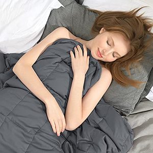 lot 5548 image: Ourea 3.0 Upgrade Weighted Blanket Adult Queen Size (20lbs 60x80 Dark Grey) with No Leakage Glass Beads