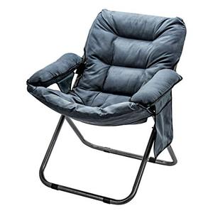 lot 5574 image: Cinviga Modern Folding Living Room Chair, The Lounge Chair with Armrests and A Side Pocket, Thick Padded Back and Single Steel Frame Leisure Sofa Chair for Bedroom, Living Room and Balcony