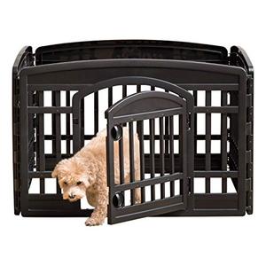 lot 5575 image: IRIS USA Ci-604E, Pet Playpen With Door, Black, 1 Pack, Black-R, 24H