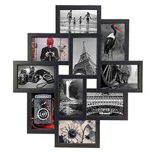 lot 5581 image: 10 Opening 4x6 Black Collage Picture Frame Wall Hanging for 4 by 6 inch Multiple Photo Frames