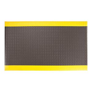 lot 5591 image: Amazon Basics Anti-Fatigue Mat Diamond Deckplate Single-Layer Foam 12, 3x5 BlackYellow