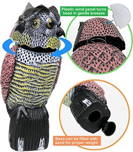 lot 5596 image: Galashield Owl Decoy to Scare Birds Away Scarecrow Fake Owl with Rotating Head