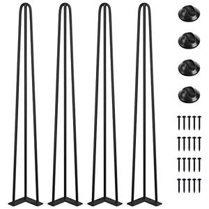 lot 5600 image: SMARTSTANDARD 34 Metal Hairpin Coffee Table Legs, 12 3 Solid Rods, Industrial Home DIY Projects for Furniture, Bench, Dining Board, Desk, High-Stand with Rubber Floor Protectors, Black, 4PCS