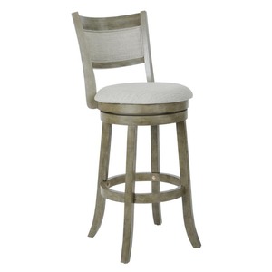 lot 1209 image: The Gray Barn - McNiven Swivel Stool 30in. with Solid Back  -Antique Grey Finish - Retail$159.00