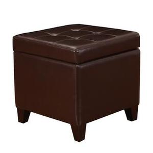 lot 1215 image: Adeco Trading - Square Tufted Cube Storage Ottoman - Retail $79.99