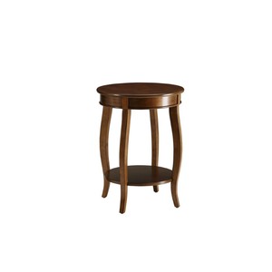 lot 1220 image: ACME - Aberta Accent Wooden Walnut Side Table - 18in.W x 24in.H - Retail $77.84