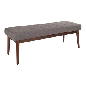 lot 1227 image: Carson Carrington Kristinehamn Bench with Coffee Finish Legs - Grey - Retail $163.49