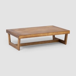 lot 1228 image: Christopher Knight Home - Outdoor Acacia Wood Coffee Table - Retail$139.99