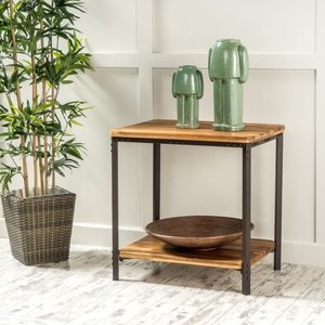 lot 1231 image: Ronan - Wood Rustic Metal End Table by Christopher Knight Home - Rust - Retail $78.29