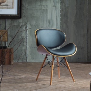 lot 1235 image: Corvus - Madonna Mid-Century Walnut and Black Finish Accent Chair - Retail$176.77