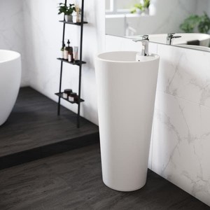 lot 1241 image: Monaco Circular Basin Pedestal Sink - White - Retail$291.49