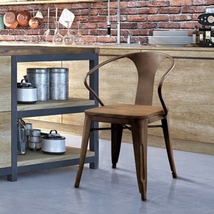 lot 1247 image: Furniture of America - Rish Industrial Metal Dining Chairs (Set of 2) - Dark Bronze - Retail $289.99