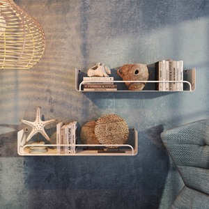 lot 1263 image: Syler Modern Wall Shelf - White - Set of 2 - Retail $59.84