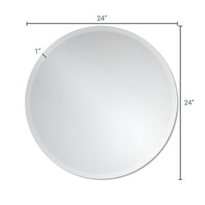 lot 1265 image: The Better Bevel Frameless Round Wall Beveled Edge Mirror 24x24 - Silver - Retail $79.84