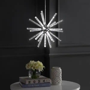 lot 1292 image: ChromeClear- Soyuz 19.5in. Adjustable Integrated LED Starburst MetalAcrylic Pendant, ChromeClear by JONATHAN Y - Retail$223.99