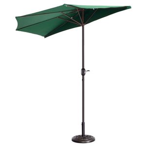 lot 1293 image: Villacera 9 Patio Half Fade Resistant Umbrella with 5 Ribs - Retail $64.34