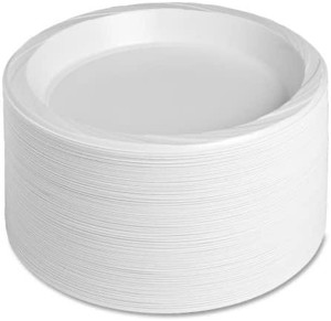 lot 1298 image: Genuine Joe - ReusableDisposable Plate - 10.25in. Diameter Plate - Plastic Plate - 125Pack - Retail $26.62