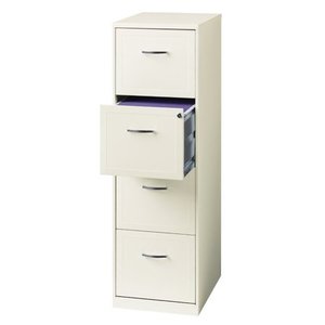 lot 1299 image: Space Solutions  - 18-inch 4-drawer White Metal File Cabinet - Retail$169.99