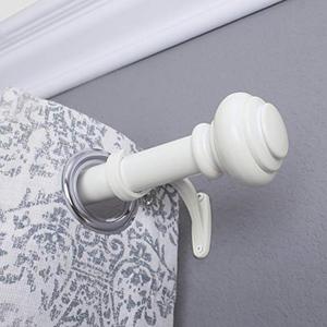 lot 22348 image: Decopolitan 27865-36BW Urn Single Curtain Rod, 36 to 72-Inch, Bright White