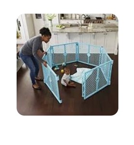 lot 22364 image: Toddleroo by North States Superyard Indoor-Outdoor Play Yard Safe Play Area