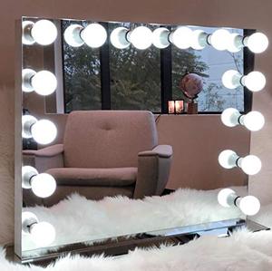 lot 22367 image: Moon Moon Hollywood Professional Makeup Mirror with Adjustable LED Lights&USB& earrings (White 8065) (8065 Black)