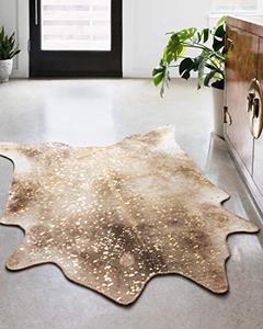 lot 22375 image: LOLOI ll Odessa Collection Printed Faux Cowhide Area Rug, 5 x 6-6, MochaSand