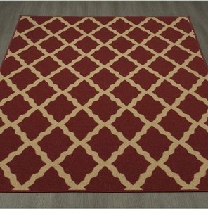 lot 22377 image: Ottomanson OTH2320-3X5 Trellis Rug, 3 Feet 3 Inch x 5 Feet, Red