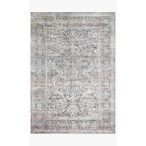 lot 22393 image: Loloi II Lucia Oriental Steel  Ivory Area Rug. 4 x 57