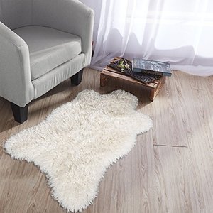 lot 22405 image: Sweet Home Stores SFFR1062-2X3 Flokati Collection Shag Runner Rug, 2 x 33, Ivory