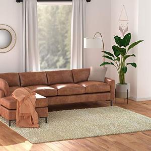 lot 22408 image: Amazon Basics Modern Plush Standard-Pile Shag Area Rug - 8x10 (710 x 910), Ivory