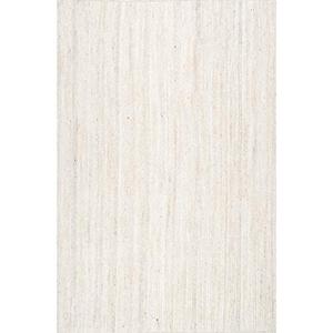 lot 22409 image: nuLOOM Rigo Hand Woven Jute Area Rug, 5 x 8, Off-white
