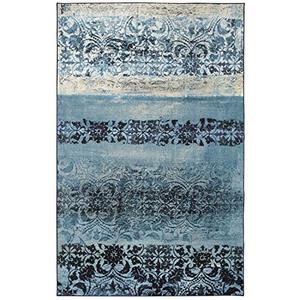 lot 22414 image: Mohawk Home Blurred Baroque Navy Area Rug, 8x10,