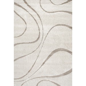 lot 22417 image: nuLOOM Luxuries Posh Shag Rug - 5 3 x 7 6 - Cream .. DIRTY