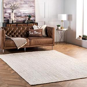 lot 22418 image: nuLOOM Rigo Hand Woven Jute Area Rug, 6 x 9, Off-white