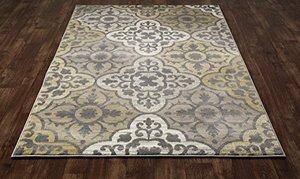 lot 22425 image: Art Carpet Arabella Collection Tilework Woven Area Rug, 7 x 9, YellowGrayLinen