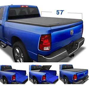 lot 22453 image: Tyger Auto T3 Soft Tri-Fold Truck Bed Tonneau Cover Compatible with 2009-2018 Dodge Ram 1500  2019-2021 Classic Only  Fleetside 57 Bed (67)  without RamBox  TG-BC3D1015 , Black