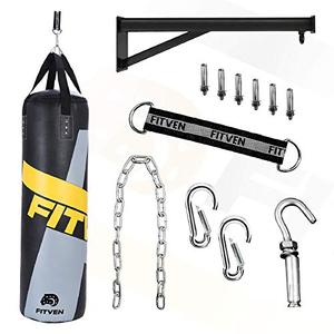 lot 22455 image: FITVEN Punching Bag 50-Pound for Adults Youth Kids with Wall Mount Wall Bracket Heavy Bag for Kickboxing