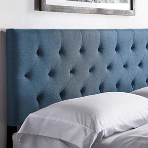lot 22478 image: LUCID Mid-Rise Upholstered Headboard - Adjustable Height from 34�� to 46��, FullFull XL, Cobalt