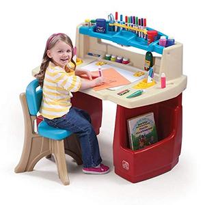 lot 22479 image: Step2 Deluxe Art Master Kids Desk  Assembles In Min, MultiNone, Model Number 702500 USED